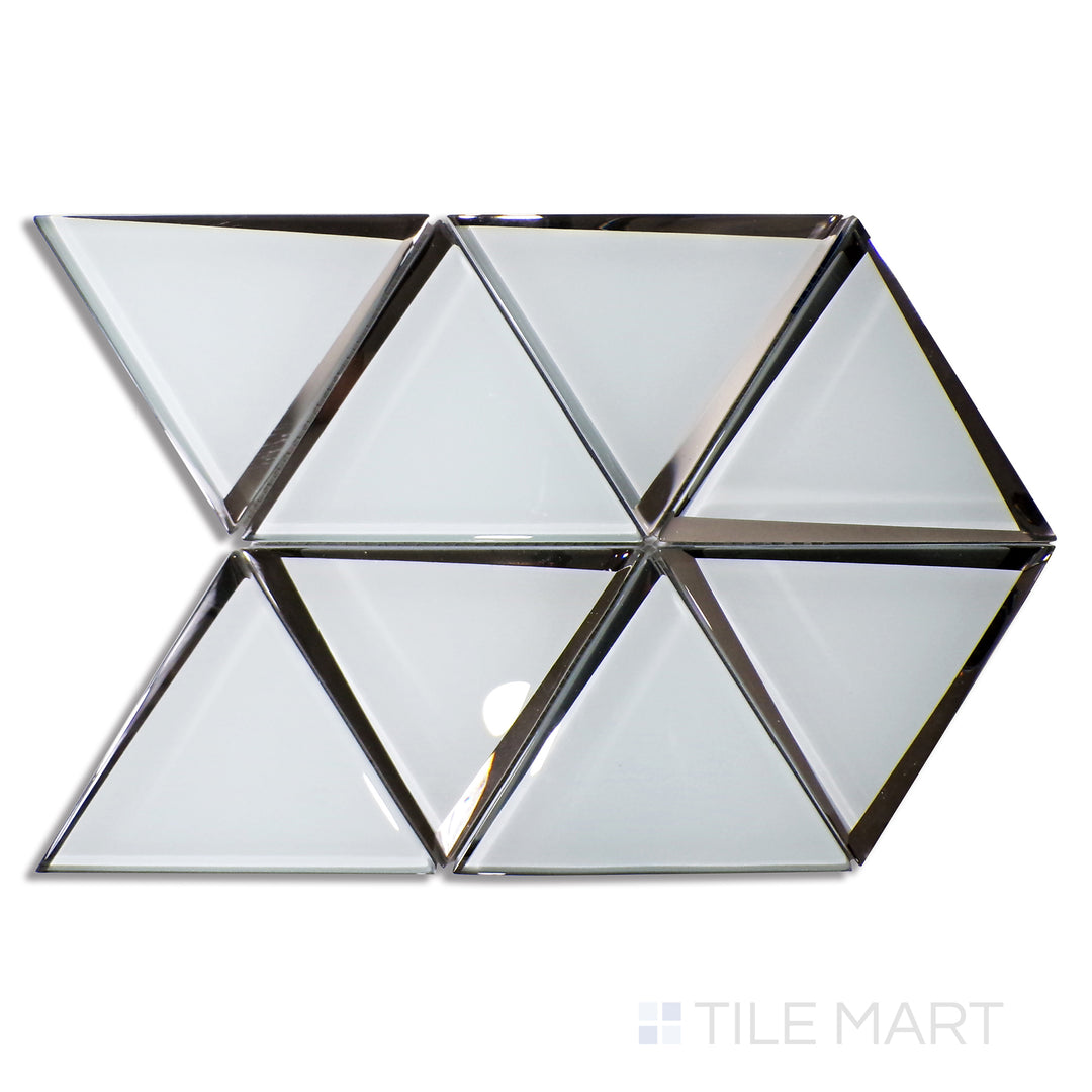 Glass Modern 6" Triangle Glass Mosaic 12X11 Grey Glossy