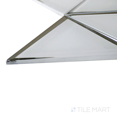 Glass Modern 6" Triangle Glass Mosaic 12X11 White Glossy