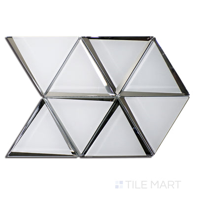 Glass Modern 6" Triangle Glass Mosaic 12X11 White Glossy