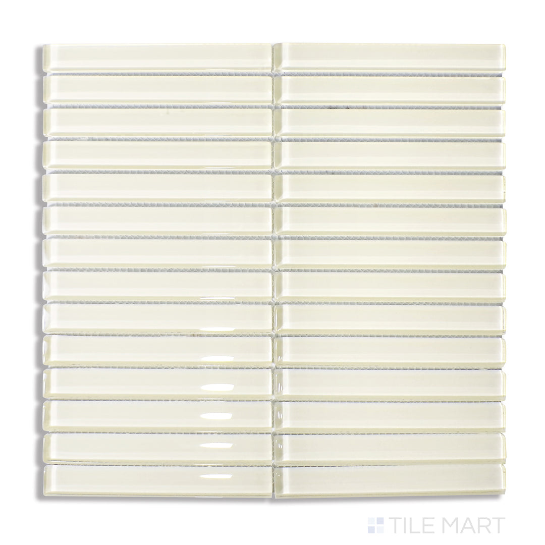 Aerial shot of Glass Pastel Yellow Grid Glossy Mosaic, showcasing a soft yellow hue with a radiant glossy finish arranged in a grid pattern.