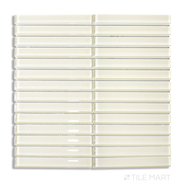 Aerial shot of Glass Pastel Yellow Grid Glossy Mosaic, showcasing a soft yellow hue with a radiant glossy finish arranged in a grid pattern.