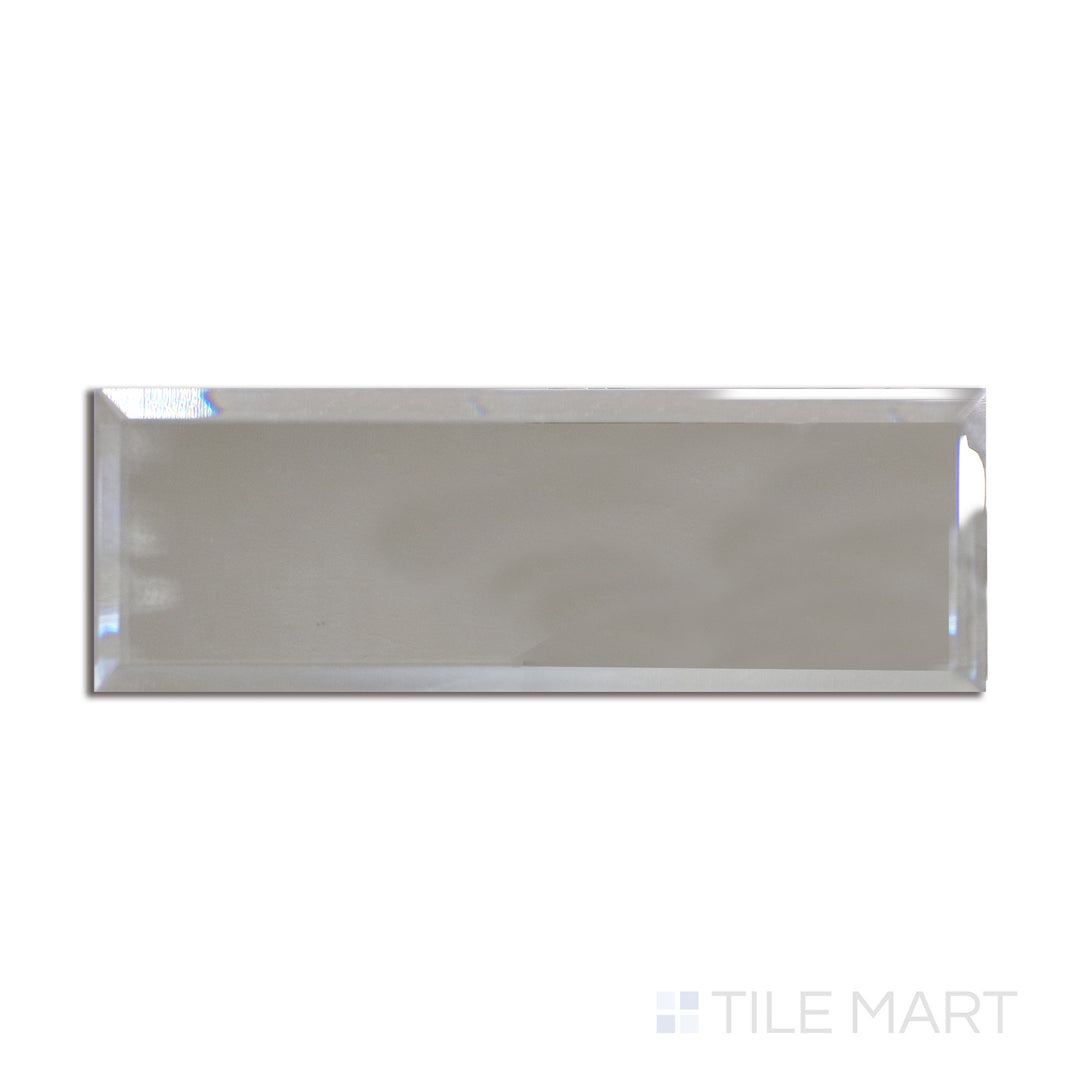 Glass Reflections Beveled Glass Field Tile 4X12 Platinum Glossy