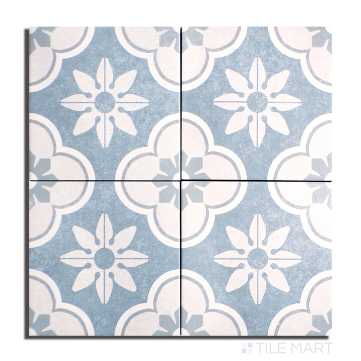 Flat lay of Hampton 15 Montauk 6X6 Matte Porcelain, presenting a sophisticated matte surface with a coastal-inspired color palette.