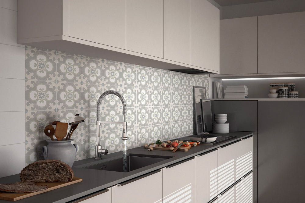 A sleek, stylish setting enhanced by Hampton 15 Noyack matte porcelain, delivering a seamless, elegant touch.