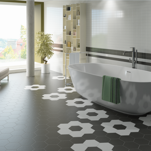 Hexatile Negro 8" Hexagon Matte Porcelain
