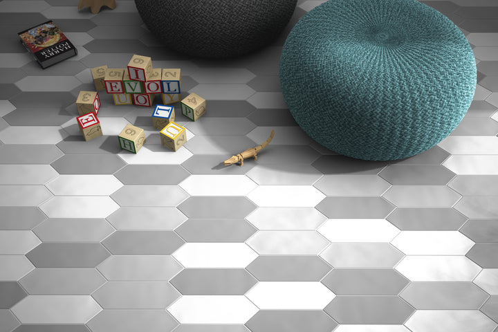 A beautifully styled roomscene featuring Kite Dark Grey 4X12 matte porcelain, exuding modern elegance with a subtle, smooth finish.