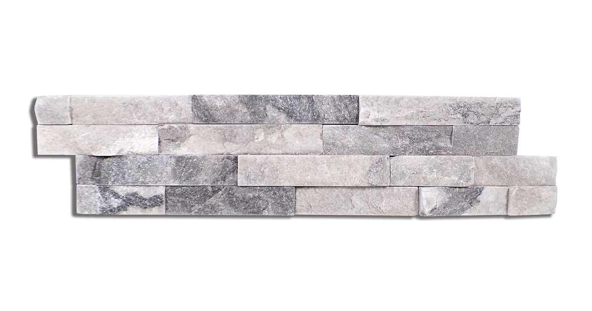 Natural Splitface Stackstone Panels Alaska Grey 6X24 Ledgestone 