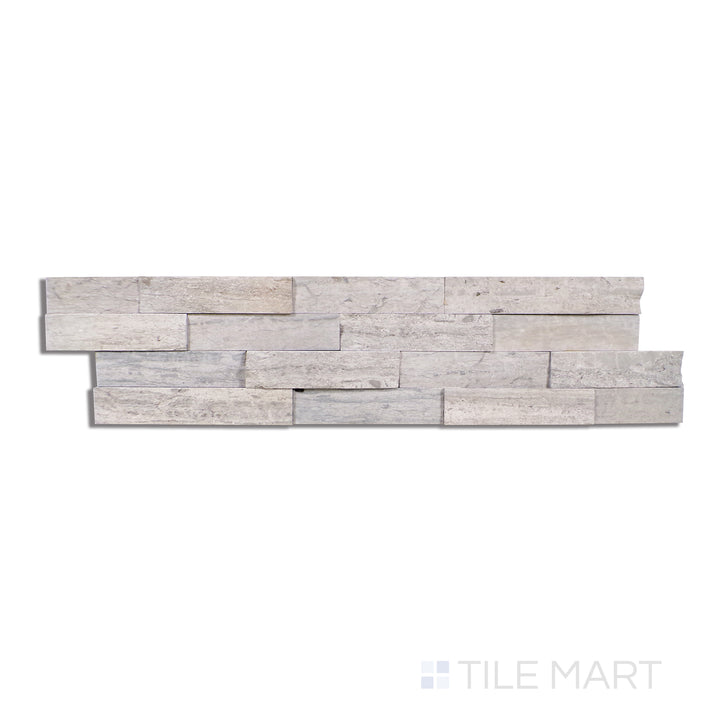 Aerial image of Natural Splitface Stackstone Panels Blue Oak 6X24, presenting a unique blend of blue and brown wood-inspired textures.