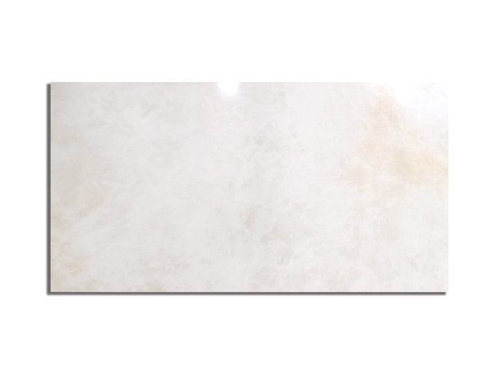 Flat lay of Luxury Kristalus Cream 24X48 Polished Porcelain, presenting a warm cream-colored porcelain tile with a high-gloss finish.