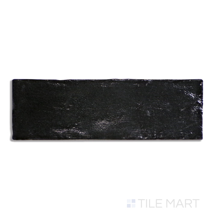 Mallorca Ceramic Field Tile 2X8 Black Matte
