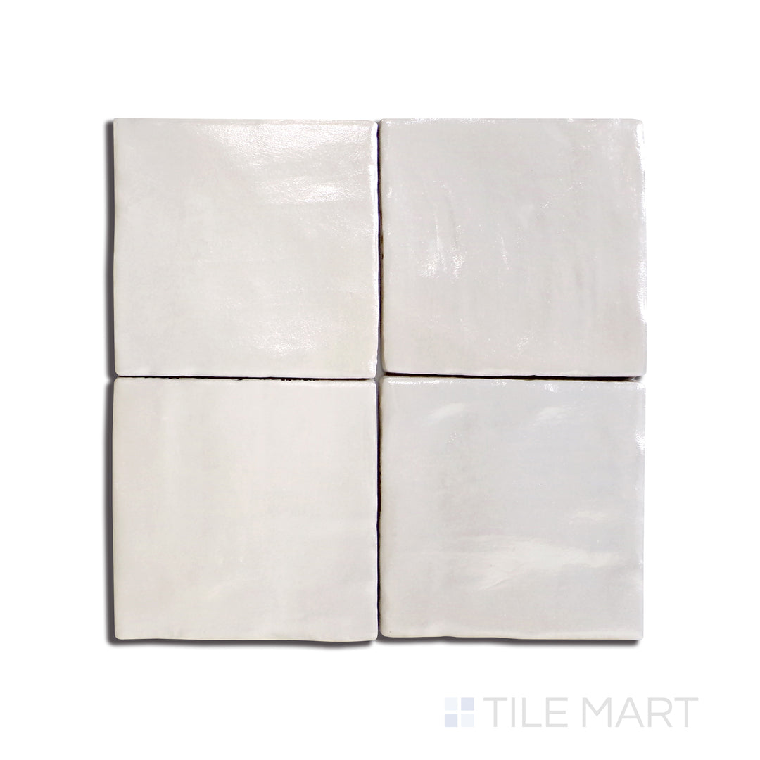 Aerial perspective of Mallorca Cream 4X4 Matte Ceramic, presenting a soft cream-colored tile with an elegant matte surface.