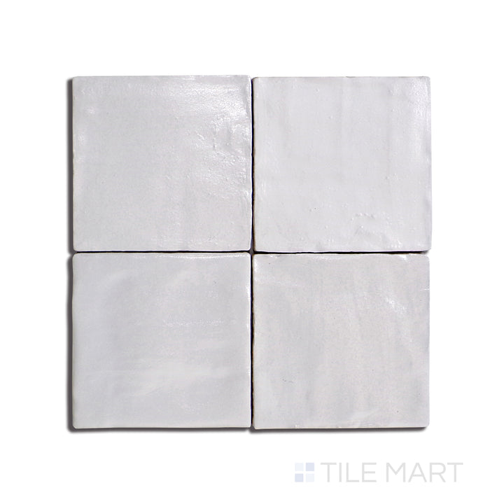 Flat lay of Mallorca White 4X4 Matte Ceramic, presenting a pristine white tile with a matte finish for a classic and versatile design.