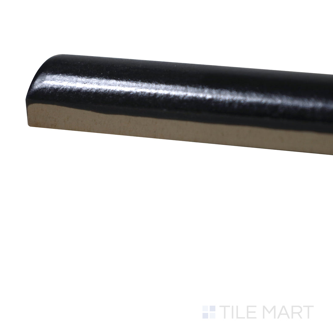 Mallorca Quarter Round Pencil Ceramic Trim 1X8 Black Matte