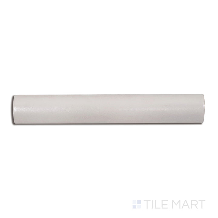 Top-down view of Mallorca White 1X8 Matte Ceramic Pencil, presenting a sleek white trim with a matte surface for a clean, minimalist design.