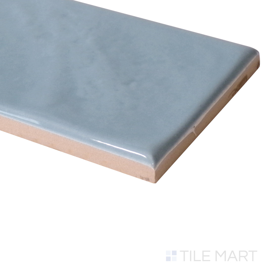 Tile corner display of Manhattan Ceramic 7th Ave 3x12 glossy tile showcasing polished surface and straight lines