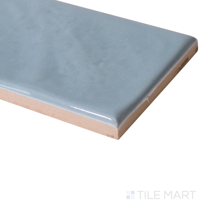 Tile corner display of Manhattan Ceramic 7th Ave 3x12 glossy tile showcasing polished surface and straight lines