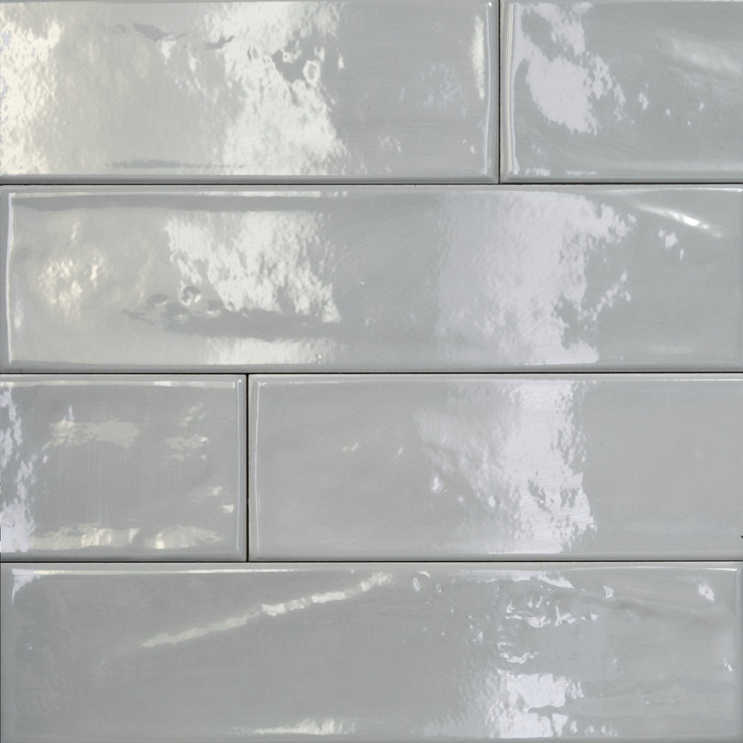 Top-down image of Manhattan Ceramic 9th Ave 3x12 glossy ceramic tile offering a smooth elegant finish for clean fresh wall installations in any room