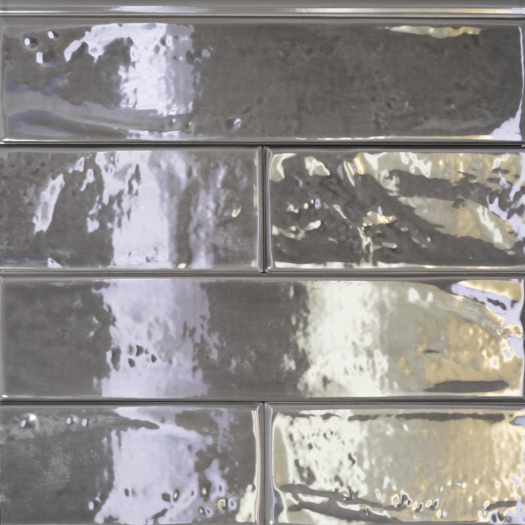 Top view of Manhattan Ceramic 11th Ave 3x12 glossy tile featuring a clear reflective surface ideal for accent walls, bathroom upgrades, or modern backsplash designs