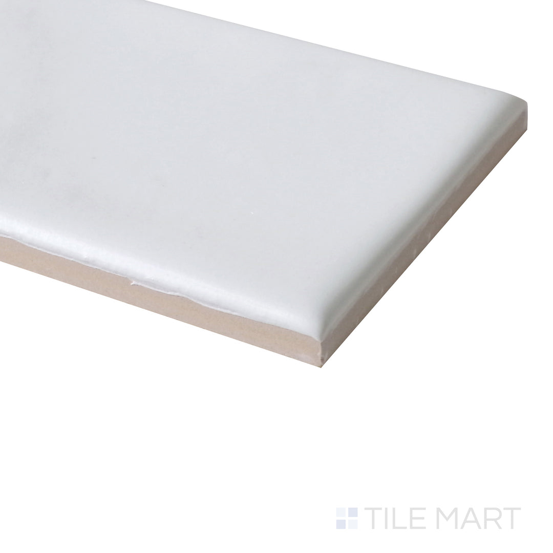 Corner view of Manhattan Ceramic Maddison 3x12 matte tile highlighting soft surface texture and crisp tile edges