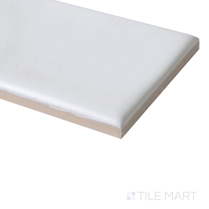 Corner view of Manhattan Ceramic Maddison 3x12 matte tile highlighting soft surface texture and crisp tile edges