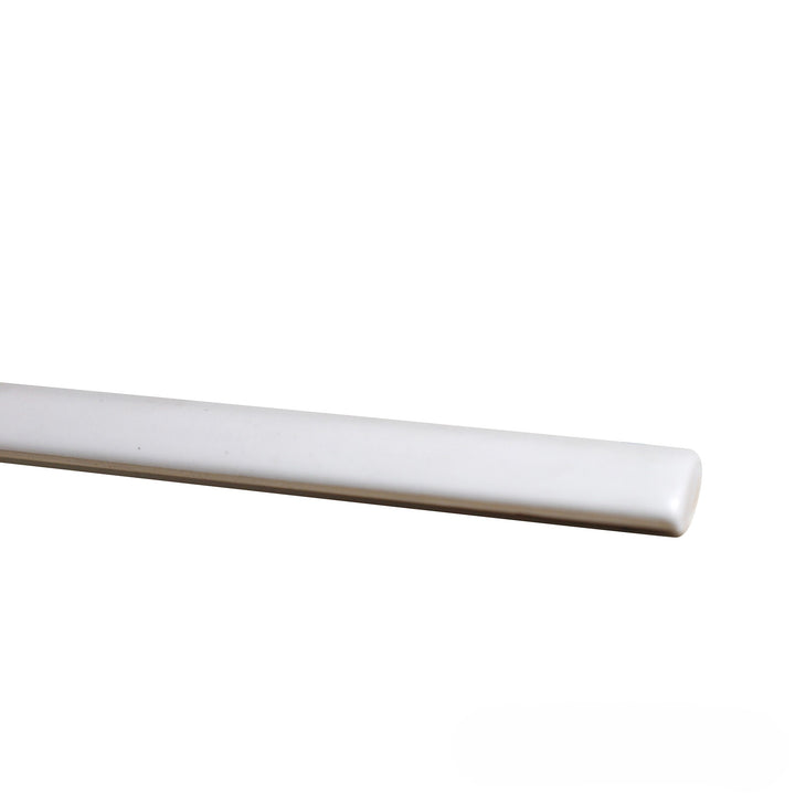 Display view of Manhattan Ceramic Maddison 0.5x12 matte demi-bullnose trim featuring a soft matte edge finish