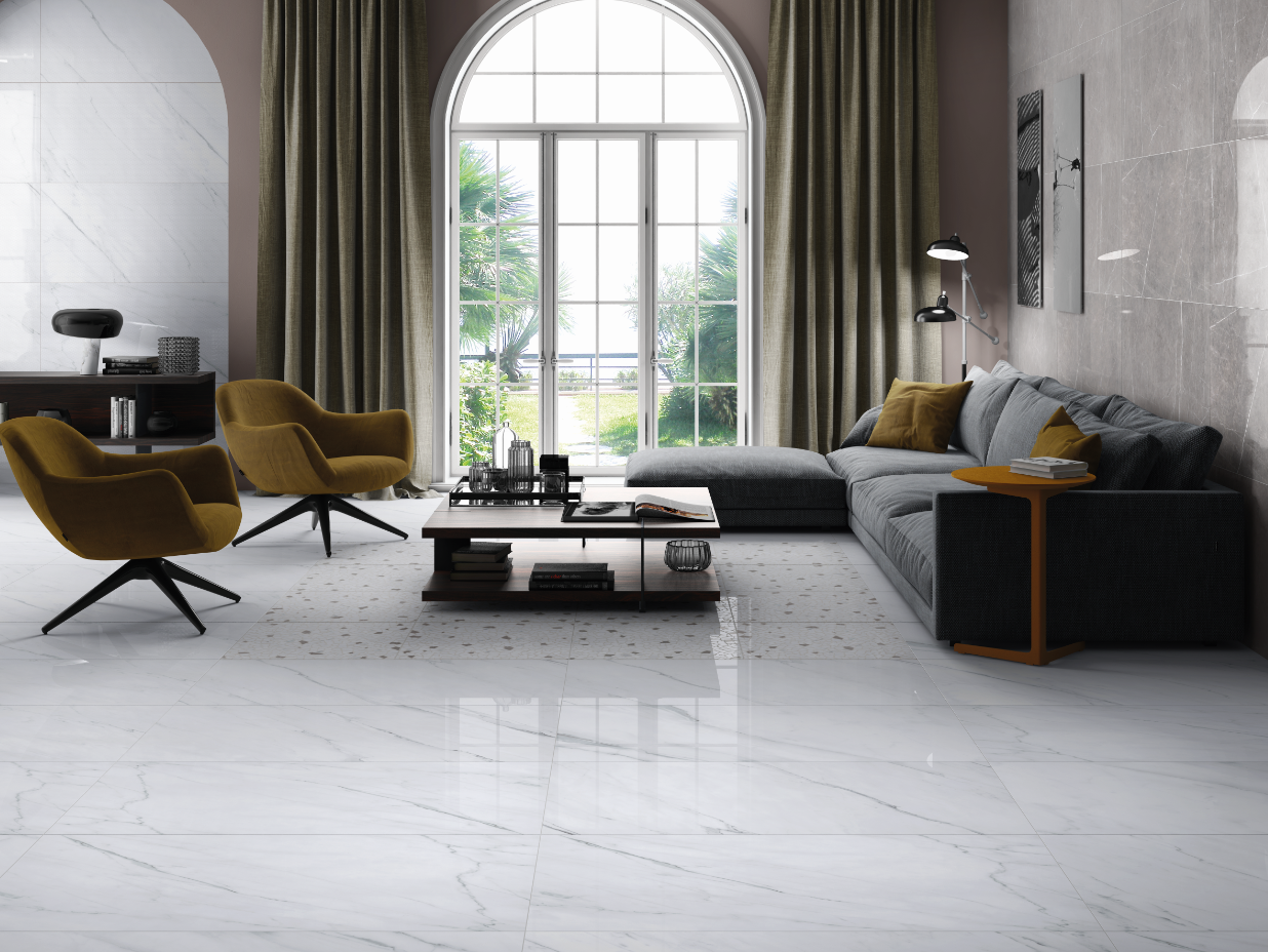 Marmolab Porcelain Large Format Field Tile 24X48 Calacatta Glossy