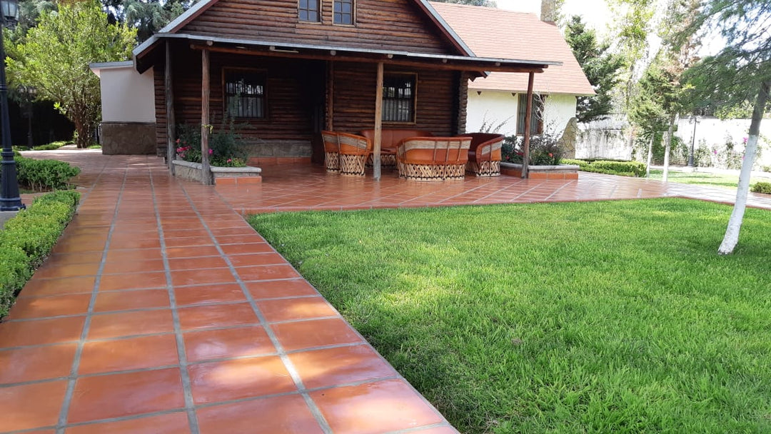 A timeless outdoor-inspired scene with Lincoln Pavers Red 8X8 natural terracotta, delivering rustic warmth and classic charm.