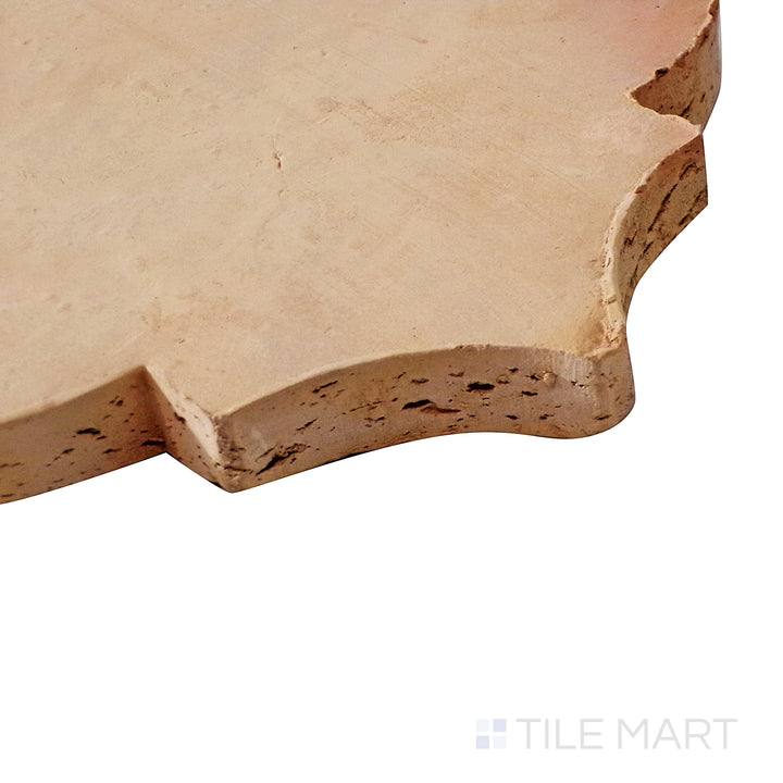 Close-up shot showcasing the Riviera-inspired edges of Saltillo Salmon 8X9 natural terracotta tile.