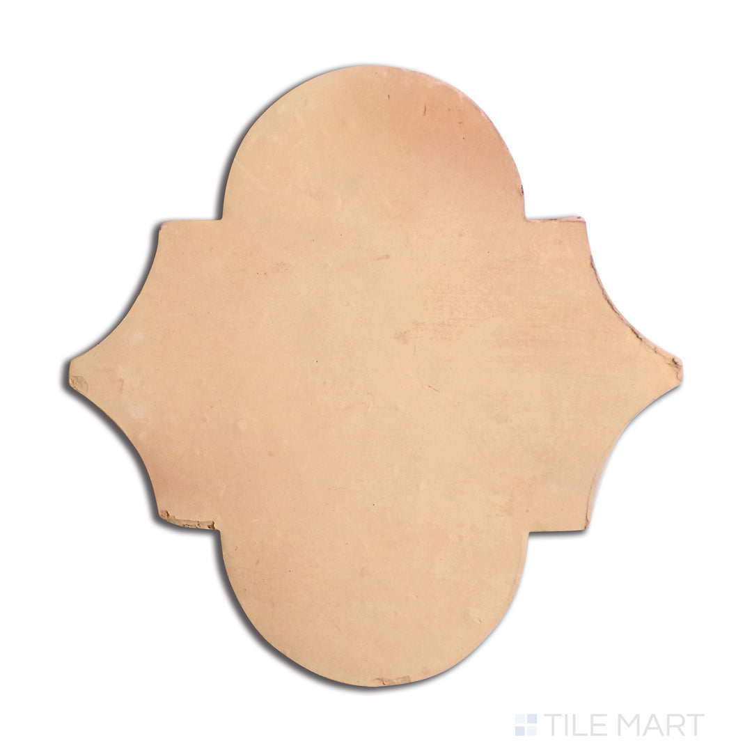 Overhead shot of Saltillo Salmon 8X9 Riviera Natural Terracotta, a uniquely shaped terracotta tile featuring soft salmon tones and a timeworn look.