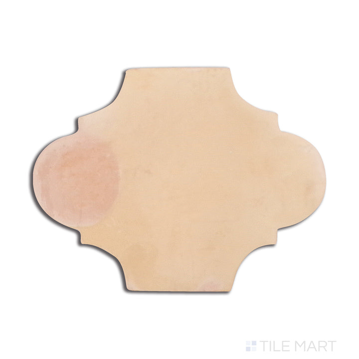 Overhead shot of Saltillo Salmon 9X11 San Felipe Natural Terracotta, a distinctive curvilinear tile with a natural rustic finish and handcrafted charm.