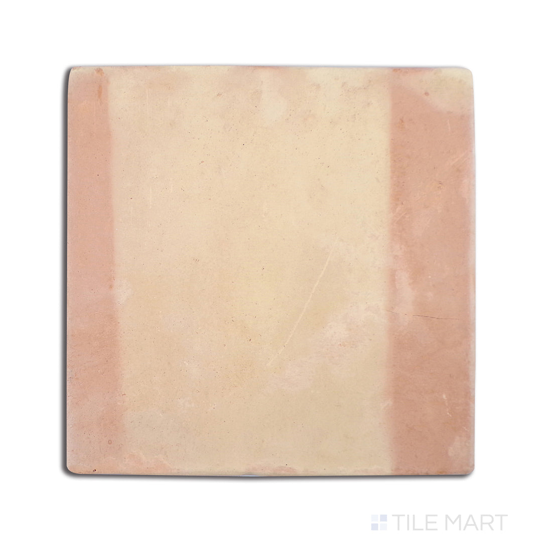 Bird’s-eye view of Saltillo Salmon 8X8 Round Edge Natural Terracotta, a compact square tile featuring curved edges and warm, earthy salmon hues.