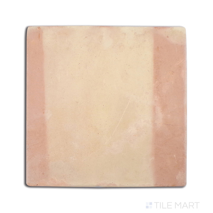 Bird’s-eye view of Saltillo Salmon 8X8 Round Edge Natural Terracotta, a compact square tile featuring curved edges and warm, earthy salmon hues.