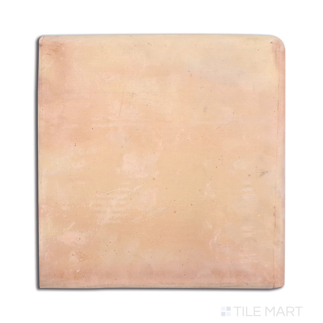 Aerial view of Saltillo Salmon 12X12 Stair Coping Corner Natural Terracotta, designed for a perfect corner finish with a rustic appeal.