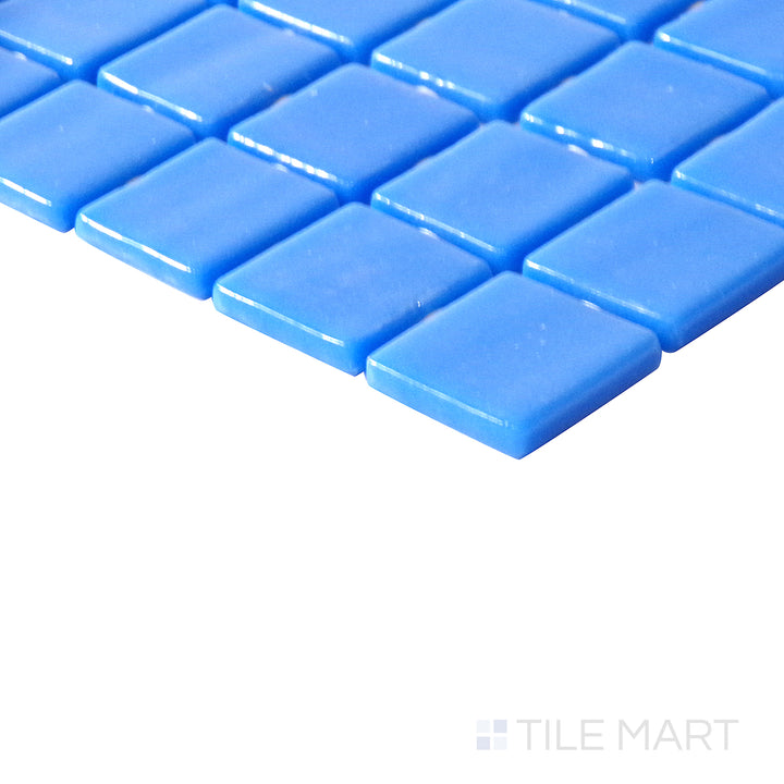 Lisa Pool Rated Square Glass Mosaic 12X19 Azul Celeste Glossy