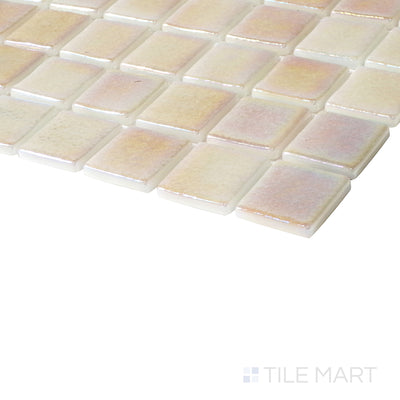 Opalescent Pool Rated Square Glass Mosaic 12X18 Beige Glossy