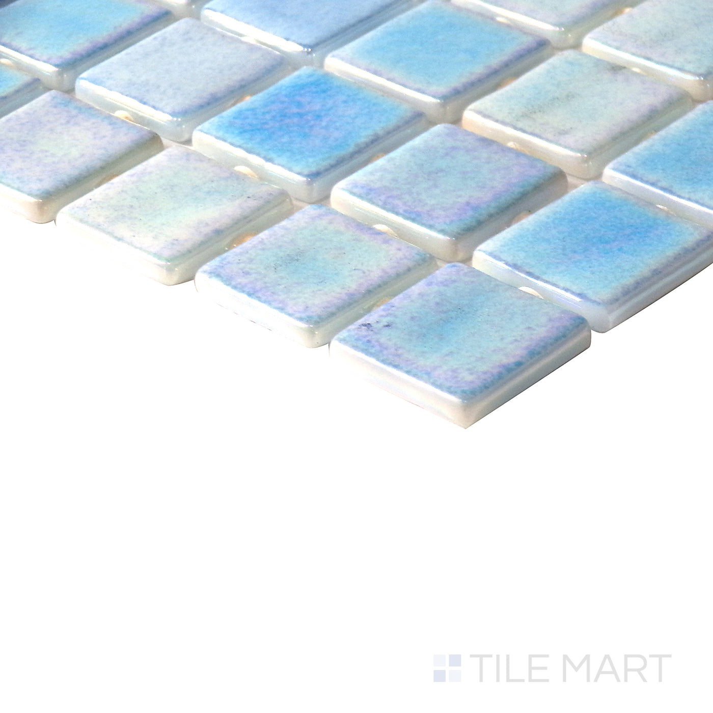 Opalescent Pool Rated Square Glass Mosaic 12X18 Celeste Azul Glossy