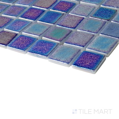 Opalescent Pool Rated Square Glass Mosaic 12X18 Marino Azul Glossy