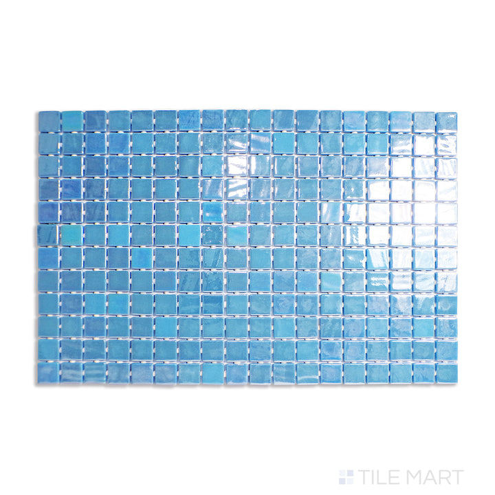 Opalo Pool Rated Square Glass Mosaic 12X18 Turquesa Glossy