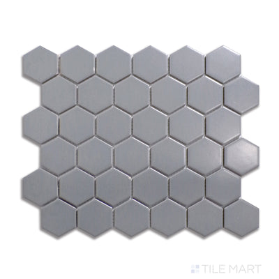 Porcelain Glazed Mosaics 2X2 Hexagon Porcelain Mosaic 12X12 Gray Matte