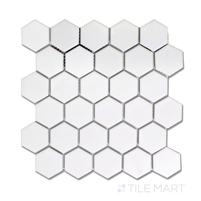 Porcelain Glazed Mosaics 2X2 Hexagon Porcelain Mosaic 12X12 White Matte