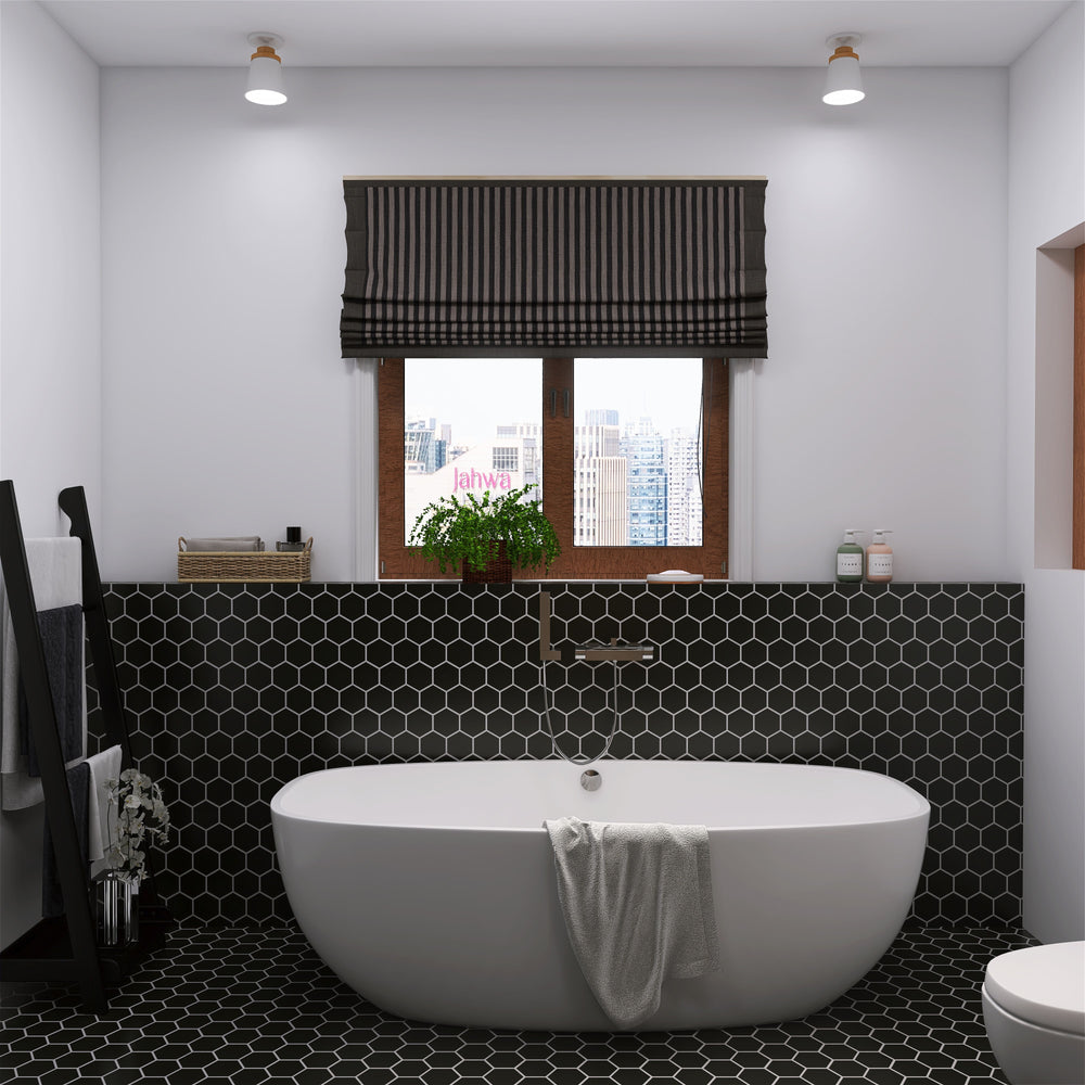 A bold and contemporary look featuring Porcelain Glazed Mosaics Black 4