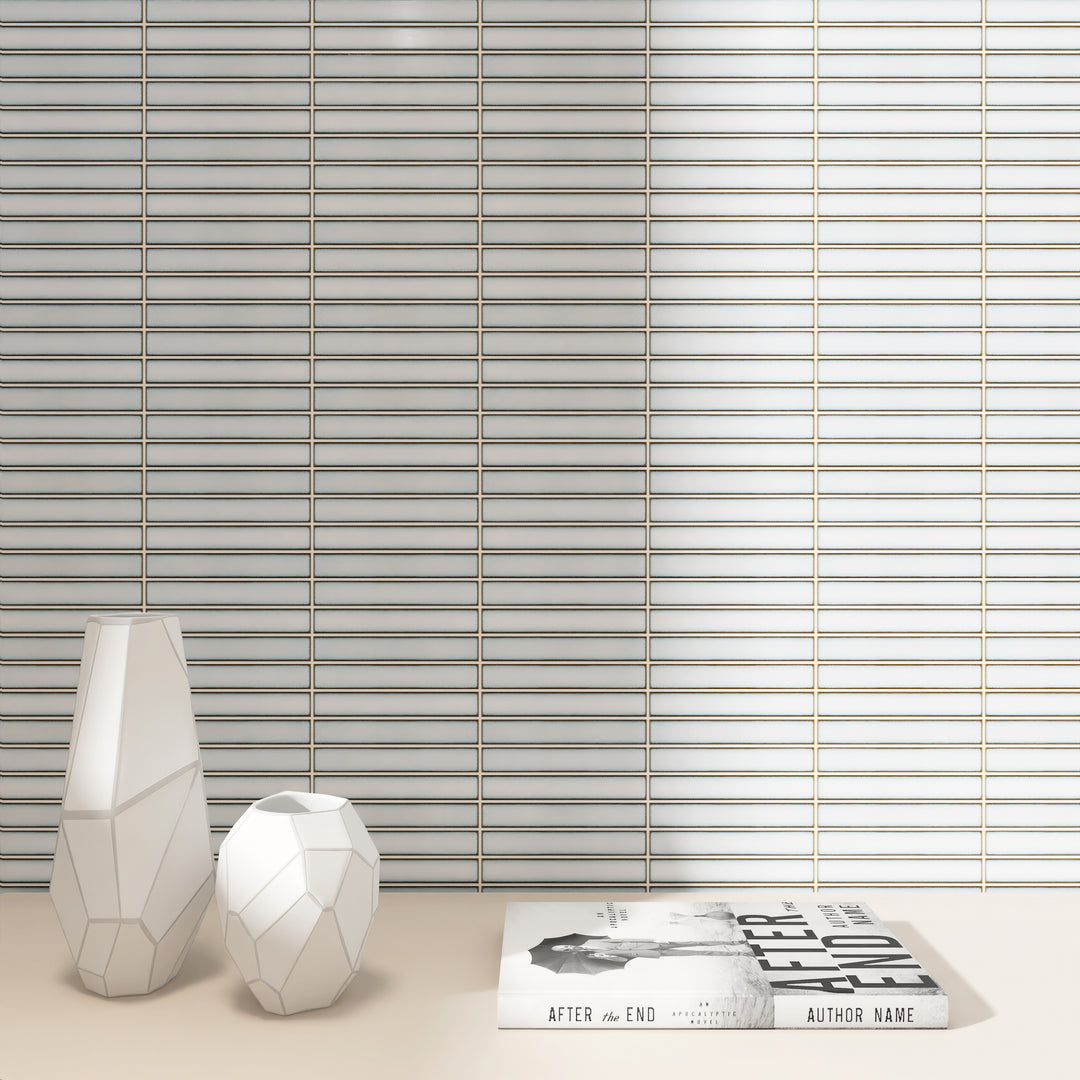 Metro White 1X6 Grid Matte Porcelain Mosaic