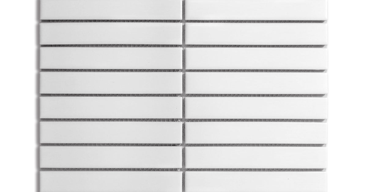 Metro White 1X6 Grid Matte Mosaics | Tilemart