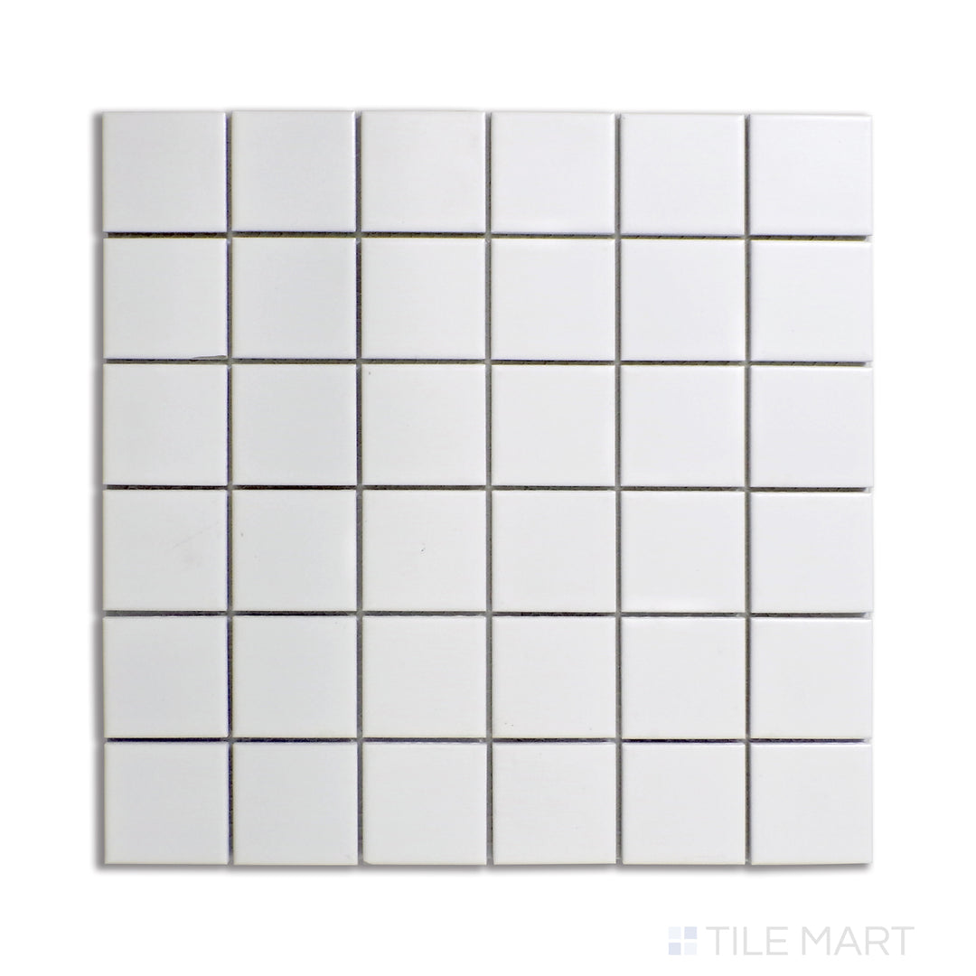 Porcelain Glazed Mosaics 2X2 Square Porcelain Mosaic 12X12 White Matte