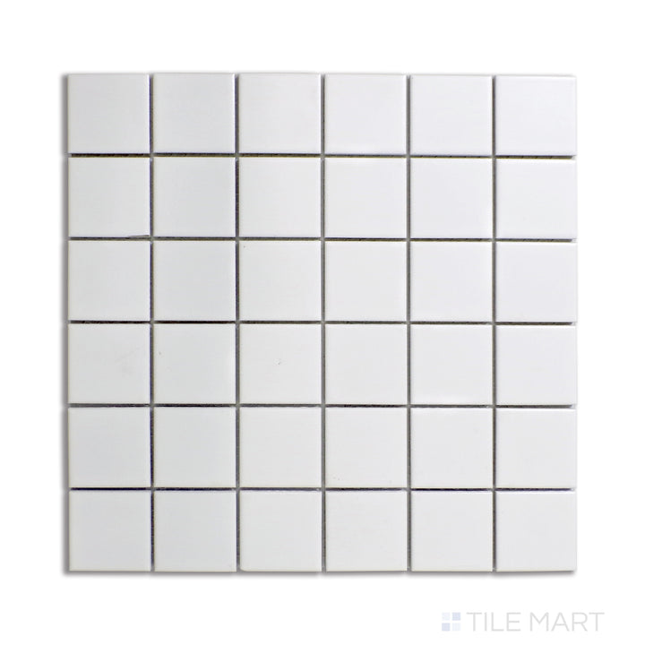 Porcelain Glazed Mosaics 2X2 Square Porcelain Mosaic 12X12 White Matte