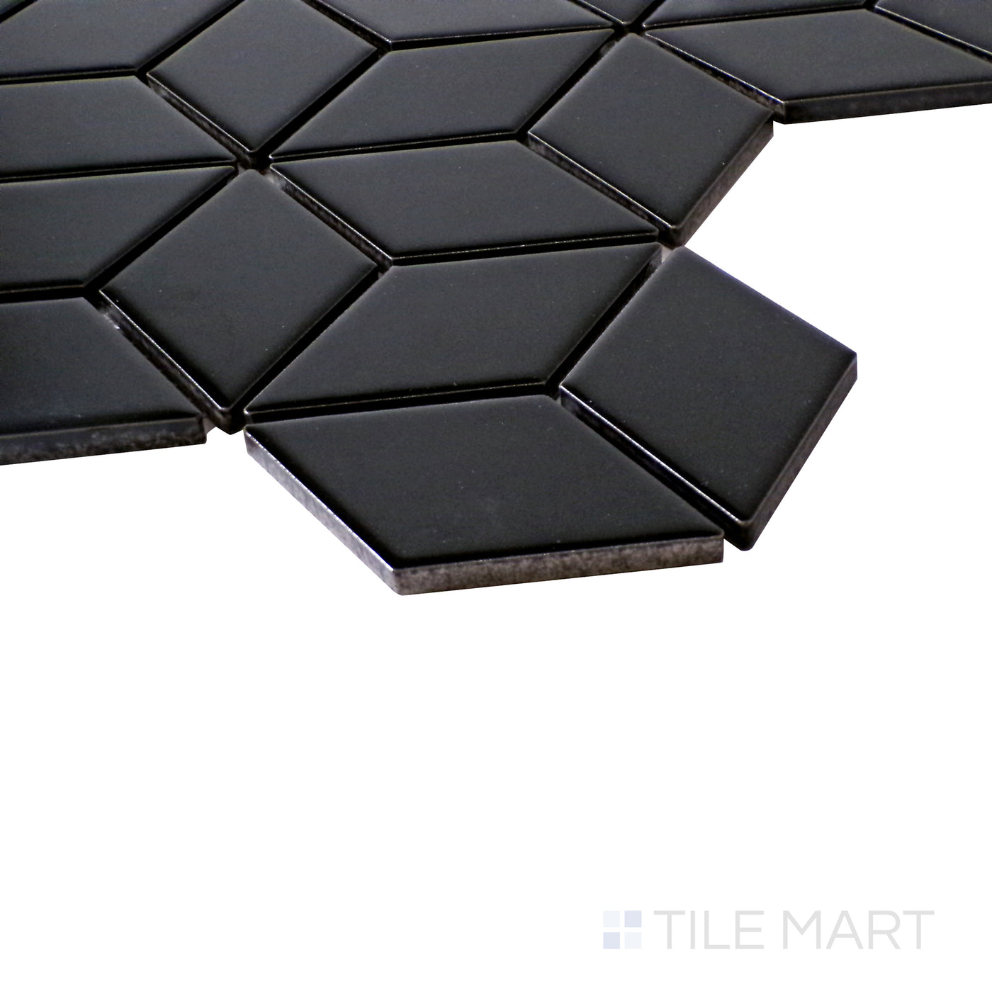 Shapes Cube Porcelain Mosaic 11X11 Black Glossy