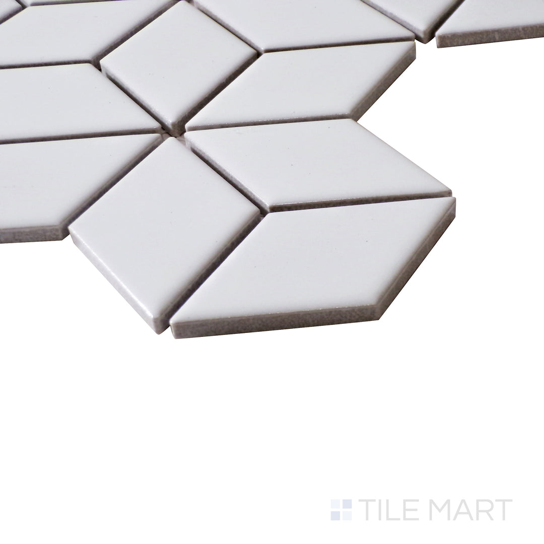 Shapes Cube Porcelain Mosaic 11X11 White Glossy