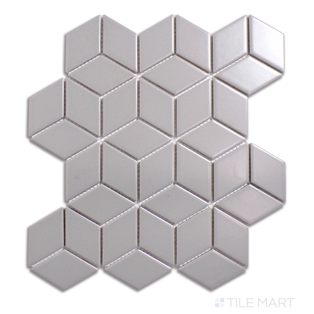 Shapes Cube Porcelain Mosaic 11X11 Light Gray Matte