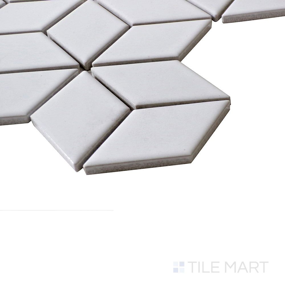 A minimalist yet stylish view of White Cube Matte Porcelain Mosaic, capturing its crisp edges and smooth matte surface.