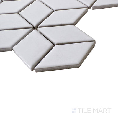 Shapes Cube Porcelain Mosaic 11X11 White Matte